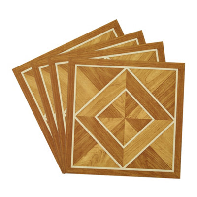 Darphe 10 Pieces Peel And Stick Pvc Parquet Flooring Tiles Set from B&Q