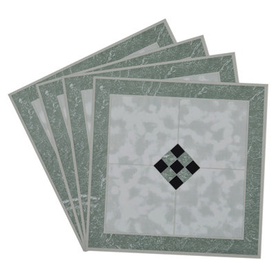 Darphe 10 Pieces Peel And Stick Pvc Flooring Tiles Set from B&Q