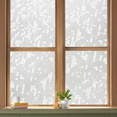 Darphe 3D Mosaic Patterned Privacy Window Film Peel And Stick Frosted Cover For Glass Window 61 Centimeters By 200 Centimeters from B&Q