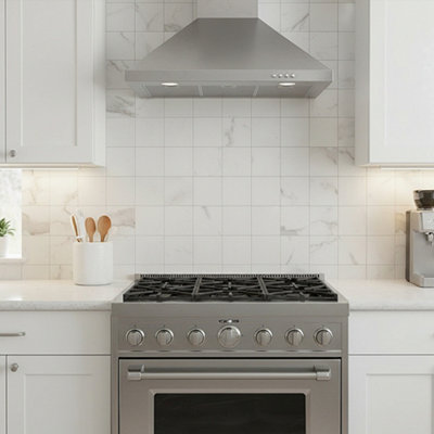 Darphe Mosaic Style Marble Effect Square Brick Design Peel And Stick Wall Tiles For Backsplash 32 By 32 Centimeters from B&Q