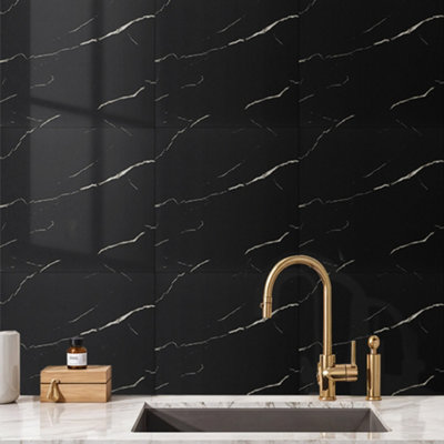 Darphe 10 Pieces Marble Patterned Wall Tile Stickers For Walls And Backsplashes Upgrades 40 Centimeters By 40 Centimeters from B&Q