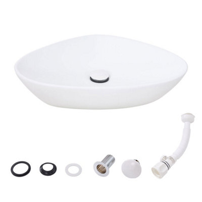 Darphe Bathroom Ceramic Countertop Washbasin With Waste SetWhite from B&Q