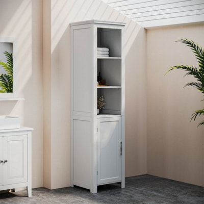 Darphe Grey Freestanding Bathroom Tall Cabinet With Magnetic Door from B&Q