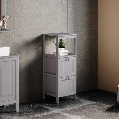 Darphe Grey Wooden Compact Wooden Bathroom Cabinet With Drawers from B&Q
