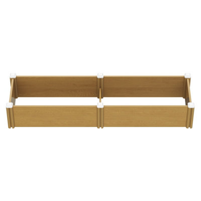 Darphe Rectangular Plastic Brown Wood-Grain Raised Garden Bed Planter from B&Q