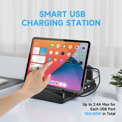Darphe 60W 6-Port Usb Charging Station For All Devices With 6 Cable