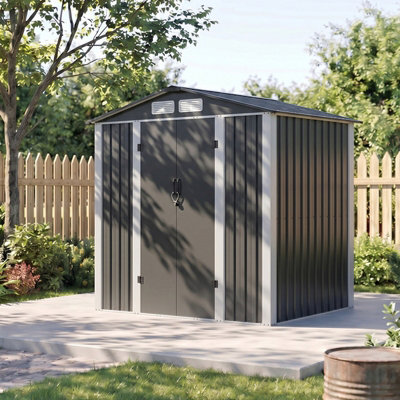 Breeins Apex Roof Outdoor Metal Shed Storage Shed With Lockable Door 6 X 4Ft from B&Q