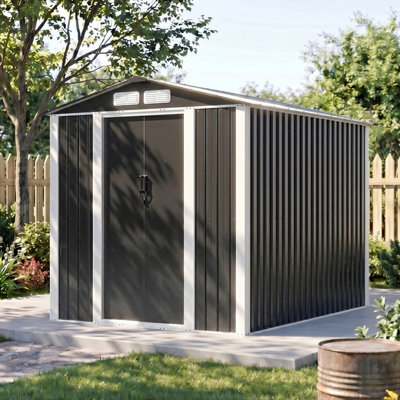 Breeins Apex Roof Outdoor Metal Shed Storage Shed With Lockable Sliding Door 6 X 8Ft from B&Q
