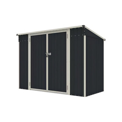 Breeins Metal Shed Pent Roof Garden Tool Storage Shed With Combination Padlock 8X4 Ft from B&Q