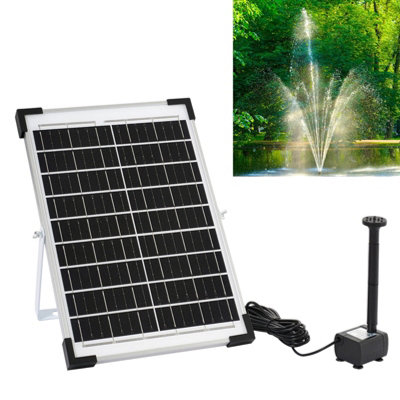 Living And Home 10W Solar Fountain Pump Solar Panel Powered Water Feature Pump from B&Q