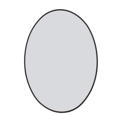 B&Q -  Black Oval Aluminum Alloy Bathroom Mirror Hd Float Glass Wall Vanity Mirror 50X70Cm