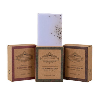 Living And Home 4 Pcs Handmade Soap Gift Set,rose, Coconut, Tea Tree And Lavender
