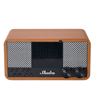 Living And Home Retro Wood-Look Bluetooth Wireless Speaker With Led Display & Alarm Clock