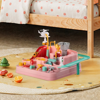 Living And Home Kids Manual Car Race Track Toy Set Abs Educational Adventure Rail Playset