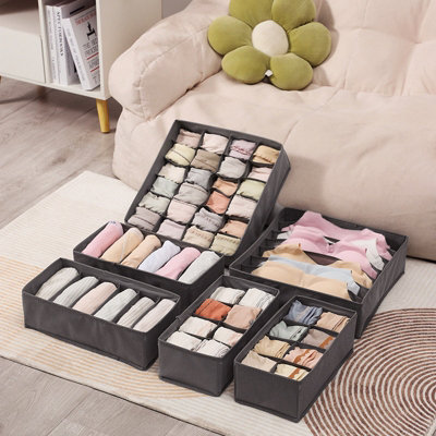 Living And Home 10 Pcs Foldable Non Woven Clothing Organizer Multi Compartment Storage Set