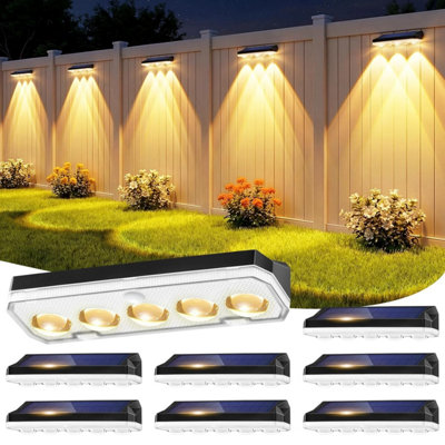 Wonkelly Solar Fence Lights Outdoor8 Pack Garden Warm White / Cool Rgb 8 Colors5 Lens 40 Lighting ModesIp 65 Waterproof from B&Q