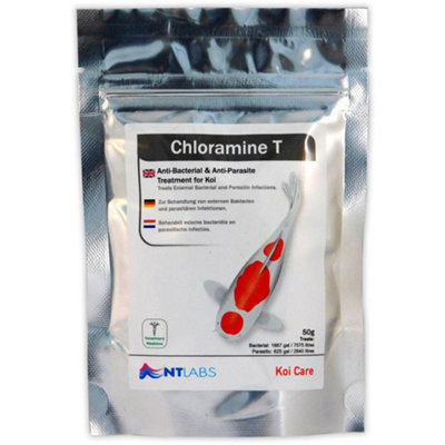 Nt Labs Chloramine T Koi Care Parasite & Bacteria Treatment Pond Fish Koi Garden 50G from B&Q