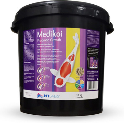 Nt Labs Medikoi Probiotic Growth Pellet Food Garden Koi Fish Pond 6mm 10Kg from B&Q