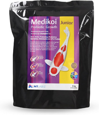 Nt Labs Medikoi Probiotic Growth Pellet Food Garden Koi Fish Pond 3mm 3Kg from B&Q