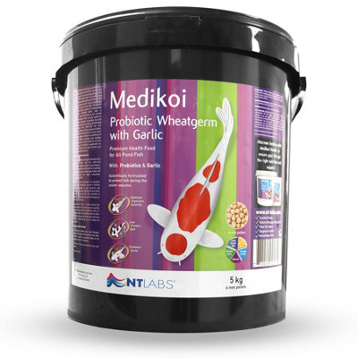 Nt Labs Medikoi Probiotic Wheatgerm Pond Food Winter Koi Goldfish Feed Autumn 6mm 5Kg from B&Q