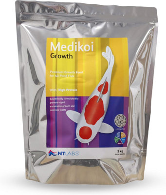 Nt Labs Medikoi Growth 6mm Pellet Koi Fish Food Garden Pond 3Kg from B&Q