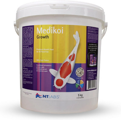 Nt Labs Medikoi Growth 6mm Pellet Koi Fish Food Garden Pond 5Kg from B&Q