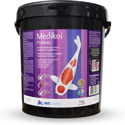 Nt Labs Medi-Koi Probiotic Multi-Season Garden Pond Pellet Koi Fish Food 6mm 5Kg from B&Q