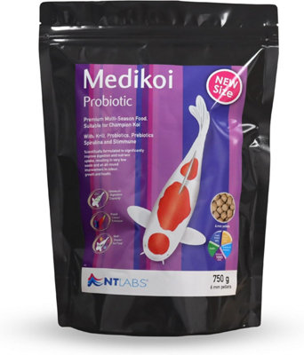 Nt Labs Medi-Koi Probiotic Multi-Season Garden Pond Pellet Koi Fish Food 6mm 750G from B&Q