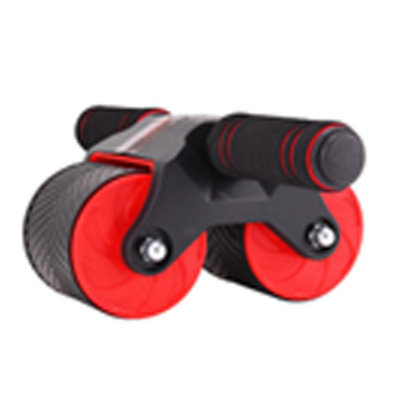 B&Q -  Ab Wheel Dual Roller Double Wheel Core Trainer With Foam Handles For Home Gym Abdominal Workouts Black Red