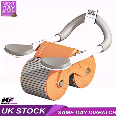 Ab Wheel Roller Dual Wheel Core Trainer With Elbow Support And Digital Counter Home Gym from B&Q