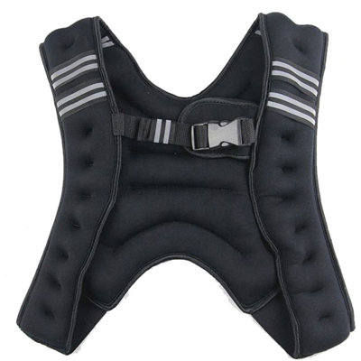B&Q Black Weighted Vest Adjustable Weight Training Vest With Reflective Stripes 8Kg B&Q
