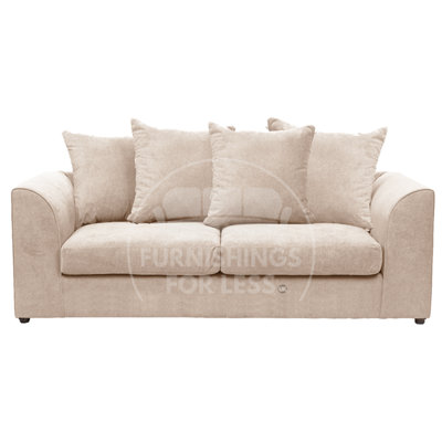 Furnishings For Less UK Casper Soft Chenille Fabric Fabric 3 Seater Sofa BeigeScatter Back from B&Q