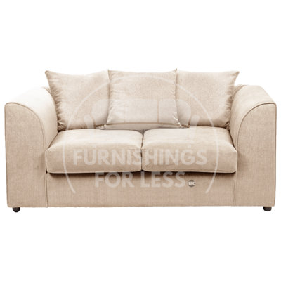 Furnishings For Less UK Casper Soft Chenille Fabric Fabric 2 Seater Sofa BeigeScatter Back from B&Q