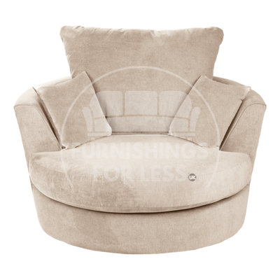 Furnishings For Less UK Casper Soft Chenille Fabric Fabric Swivel Chair 360 Rotation Beige from B&Q