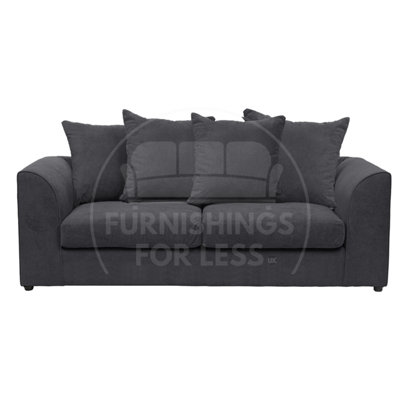 Furnishings For Less UK Casper Soft Chenille Fabric Fabric 3 Seater Sofa BlackScatter Back from B&Q