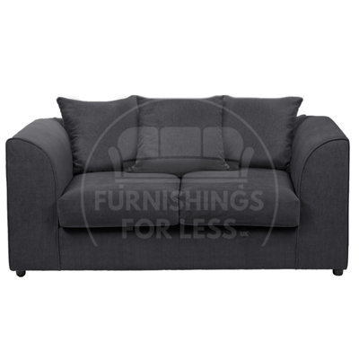 Furnishings For Less UK Casper Soft Chenille Fabric Fabric 2 Seater Sofa BlackScatter Back from B&Q