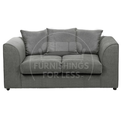 Furnishings For Less UK Casper Soft Chenille Fabric Fabric 2 Seater Sofa GreyScatter Back from B&Q