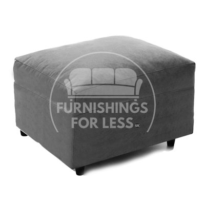 Furnishings For Less UK Casper Soft Chenille Fabric Grey Footstool Sofa Accessory from B&Q