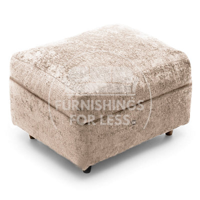 Furnishings For Less UK Monaco Soft Chenille Fabric Beige Footstool Sofa Accessory from B&Q