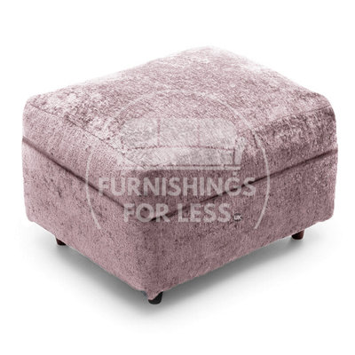 Furnishings For Less UK Monaco Soft Chenille Fabric Pink Footstool Sofa Accessory from B&Q