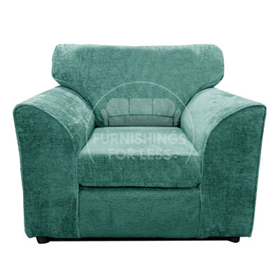 Furnishings For Less UK Monaco Chenille Fabric Single Seater Armchair Teal from B&Q