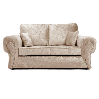 Furnishings For Less UK Chelsea Mink Crushed Velvet Large 2 Seater Sofa Rolled Arms from B&Q