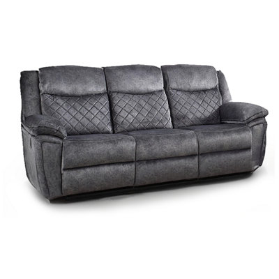Furnishings For Less UK Brianna Grey Plush Velvet Manual Reclining 3 Seater Sofa from B&Q