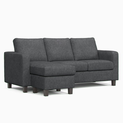 Furnishings For Less UK York Grey Turin Fabric Reversible L Shaped 3 Seater Corner Sofa from B&Q