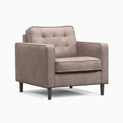 Furnishings For Less UK Eden Pewter Chenille Fabric Boxed Arm Single Seater Armchair from B&Q