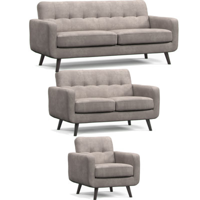Furnishings For Less UK Kendal Fixed Back Antelope 3 Piece Sofa Suite 3 Seater2 Seater And Armchair from B&Q