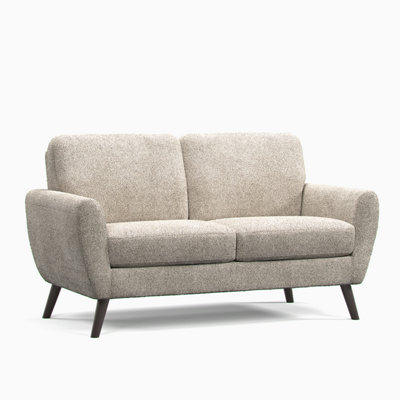 Furnishings For Less Uk Matlock Boucle Linen Fabric Curved Arm 2 Seater Sofa
