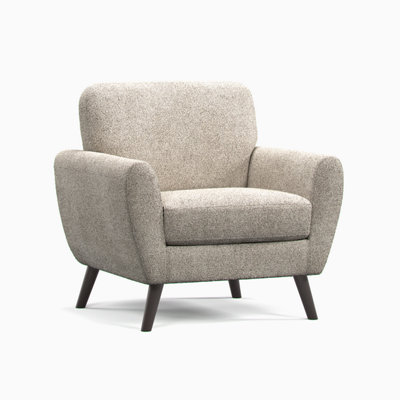 Furnishings For Less UK Matlock Boucle Linen Fabric Curved Arm Single Seater Armchair from B&Q