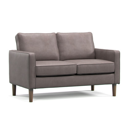 Furnishings For Less UK Bexhill Grey Faux Leather  Boxed Arm 2 Seater Sofa from B&Q