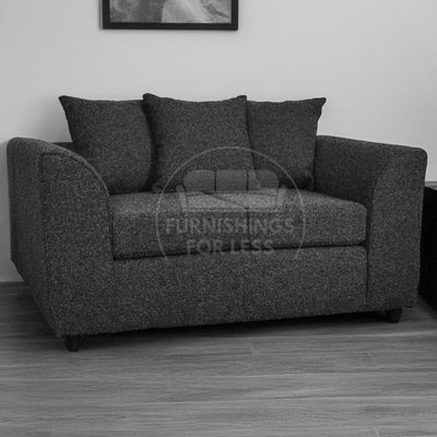 Furnishings For Less Uk Paris Charcoal Boucle Fabric 2 Seater Sofa - Scatter
